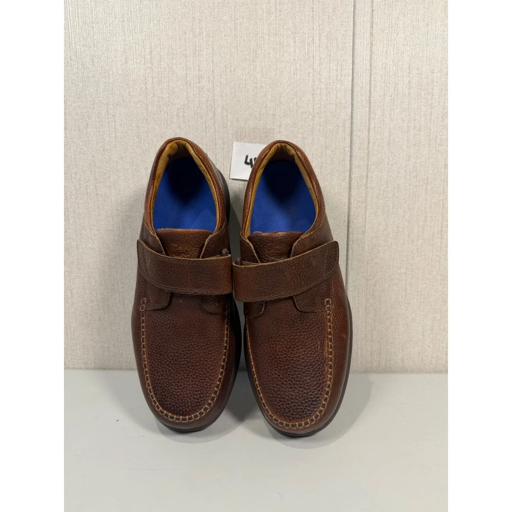 Dr. Comfort Scott Brown Leather Orthopedic Shoes 10.5 XW Hook Loop STK 9020 Men